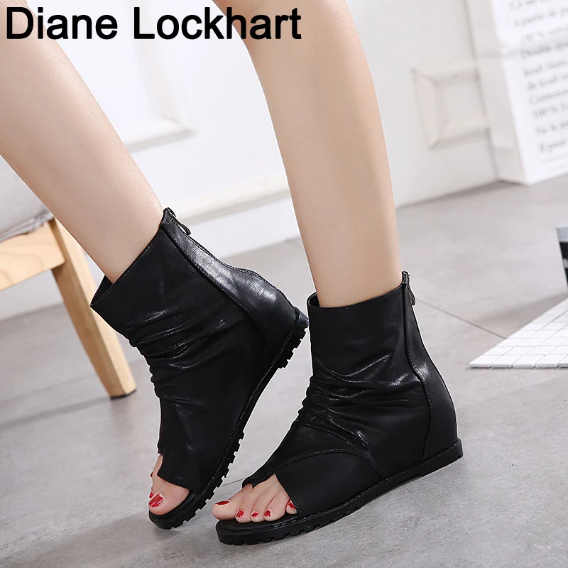 Fashion Women Gladiator Wedge Boots Ladies Casual Summer Platform Open The Toe Boots Shoes 2023 Brand New Rome Women Mujer 35 40