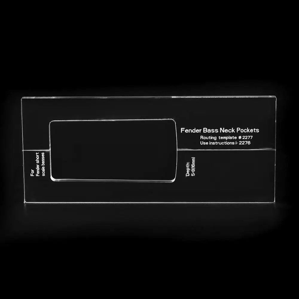 Musiclily Pro CNC Accurate Acrylic Bass Neck Routing Templates for Short-scale Bass Musicmaster/Mustang