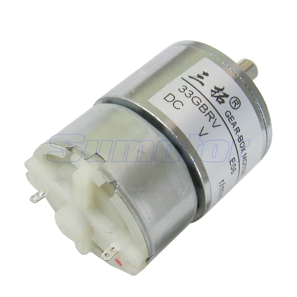 33GBRV DC 12V OD 37mm small Electric Reduction Metal Gear Motor low speed for DIY engine RC smart car Robot model Money detector