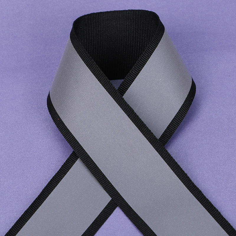 100 Meter,4*3cm width,Black Reflective Fabric Ribbon Webbing Reflection Strip Edging Braid Sewing accessories