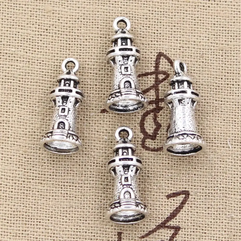 10pcs Charms Castle Lighthouse 20x9mm Antique Making Pendant fit,Vintage Tibetan Silver color,DIY Handmade Jewelry