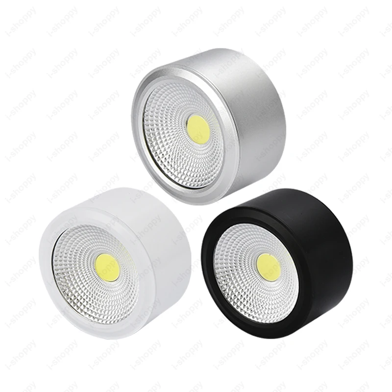 pode ser escurecido nao 3w 5w 7w 10w conduziu a luz de teto nova cob chipconjunto para baixo da lampada cilindro preto prata branco escudo loja super mercado 01