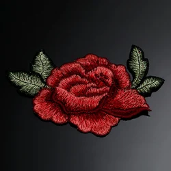 Rose Flower Floral Collar Sew on Patch Cute Applique Badge Embroidered Fabric Sticker Clothes Bust Dress DIY Ornament