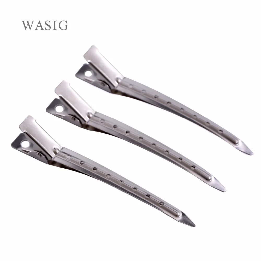 10 pcs Hair Clips Make-up Hairpins with Holes Hair Extension Section Snap Wig Clamps 9.0cm