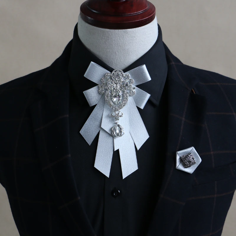 New female fashion casual Men's male Korean European style wedding groom groomsman bow tie dress collar business shirt accessory