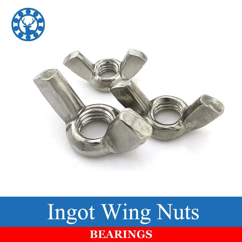 1Pack DIN315 M3 M4 M5 M6 M8 304 Stainless Steel Hand Tighten Nut Butterfly Nut Ingot Wing Nuts HW120