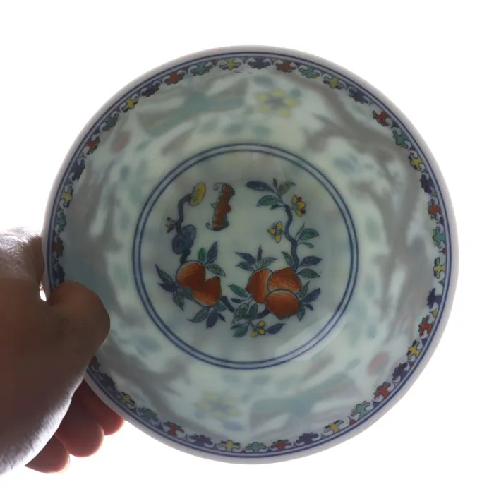 Yong Zheng blue and white dragon and phoenix flower pattern porcelain bowl handicraft kiln antique porcelain antiques