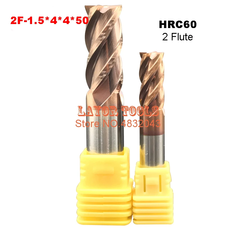 2F-1.5*4*4*50 HRC60,carbide Square Flatted End Mills coating:nano TWO flute diameter 1.5mm, The Lather,boring Bar,cnc,machine