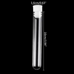 10Pcs Plastic Test Tubes Lab Test Tool With Screw Cap Transparent 16x100mm