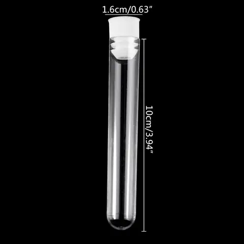 Bilashmart 10Pcs Plastic Test Tubes Lab Test Tool With Screw Cap Transparent 16x100mm