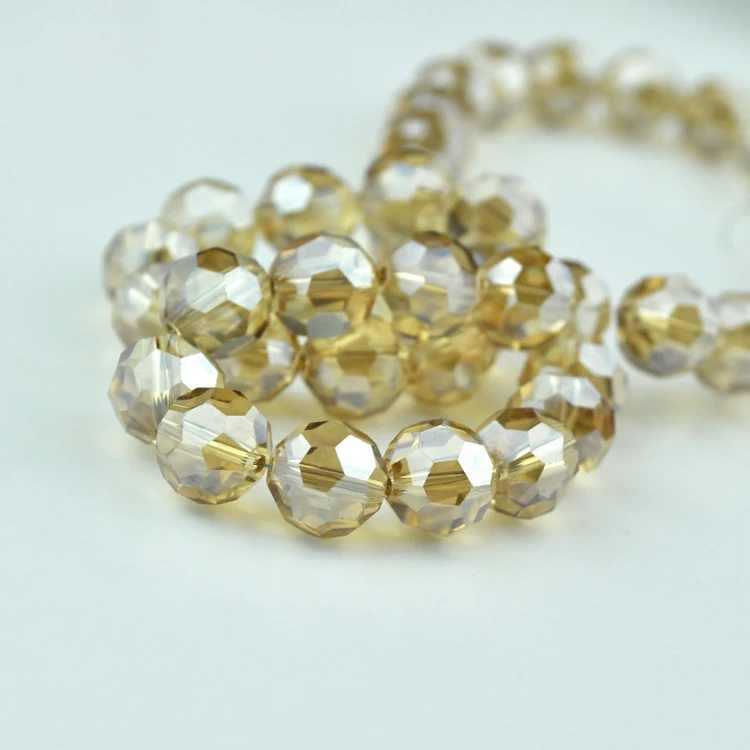 Wholesale 140pcs Fashion Jewelry Crystal Beads 8mm Round Faceted Beads Crystal Champagne Color Fit Jewelry DIY Making