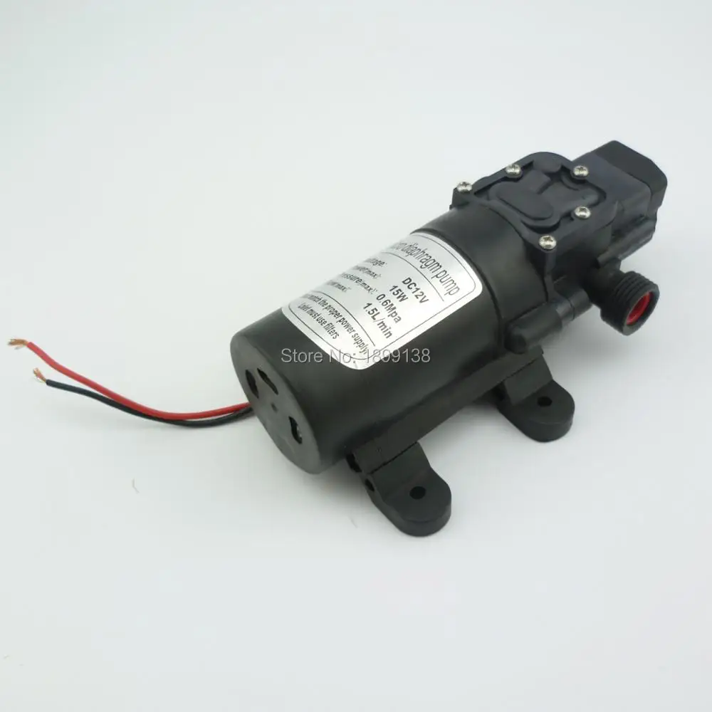 

15W 1.5L/min automatic pressure switch type High pressure self priming diaphragm dc 12 volt small electric water pump