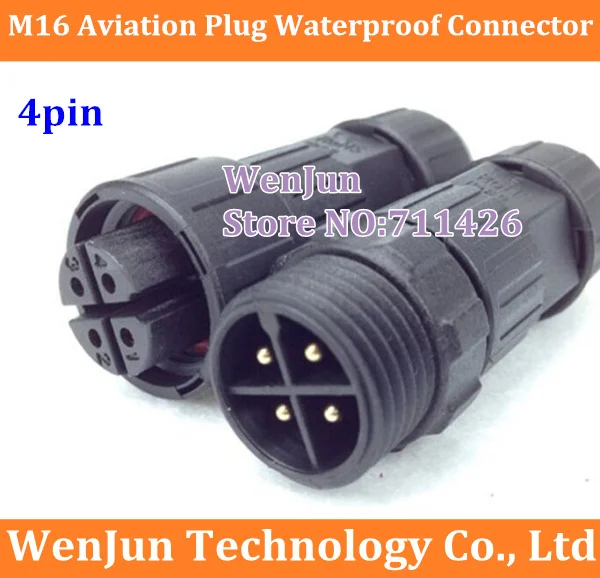 

M16 4pin 4P Aviation Plug/ Waterproof connector , M16 4core Female + Male cable connector Welding type