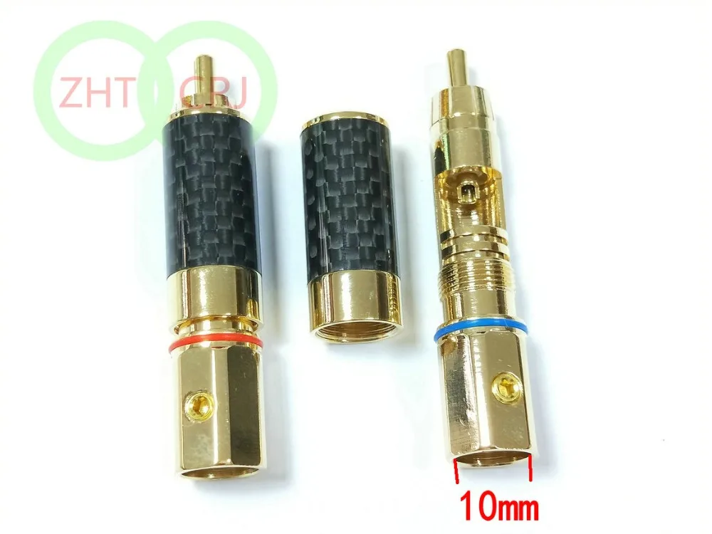 Audiophile Copper Rhodium Plated RCA Jack Plug Solder DIY