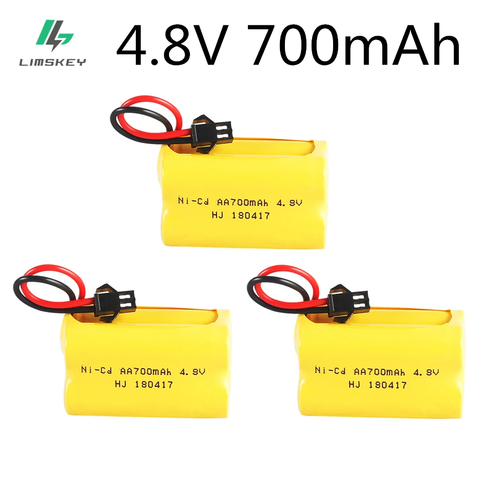 

3PCS 4.8v 700mah Rechargeable Ni-Cd AA 4.8v bateria 4.8v nicd ni cd battery pack 4.8v 700mah for RC boat model car toy