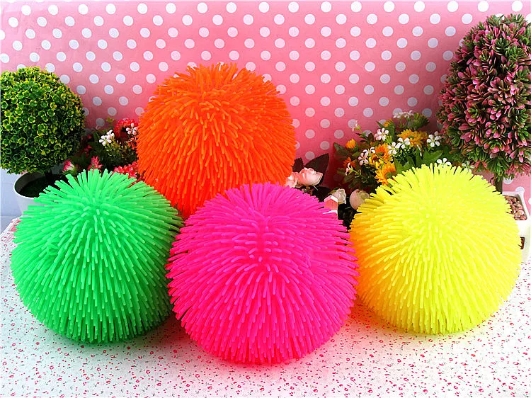 All Densely Hairy Vent Ball Light Flash Ball Children\'s Software To Vent Toys soft toy with light Luminous ball