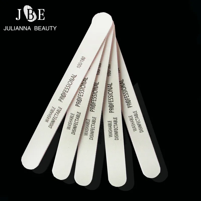 4 Pcs White Nail File 100/180 Durable Sanding Straight Nail File For Manicure UV Polish Professional Buffer Manicure Nail Tool