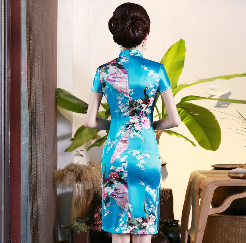 Fashion Women's Mini Cheongsam New Arrival Chinese Style Summer Short Qipao Dress Vestido Size S M L XL XXL XXXL