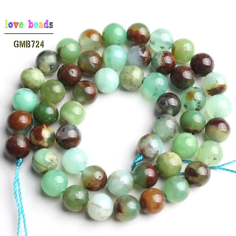 Natural Australian Chrysoprase Stone Round Loose Beads for Jewelry Making 15\'\' Strand DIY Bracelet 6/8/10mm