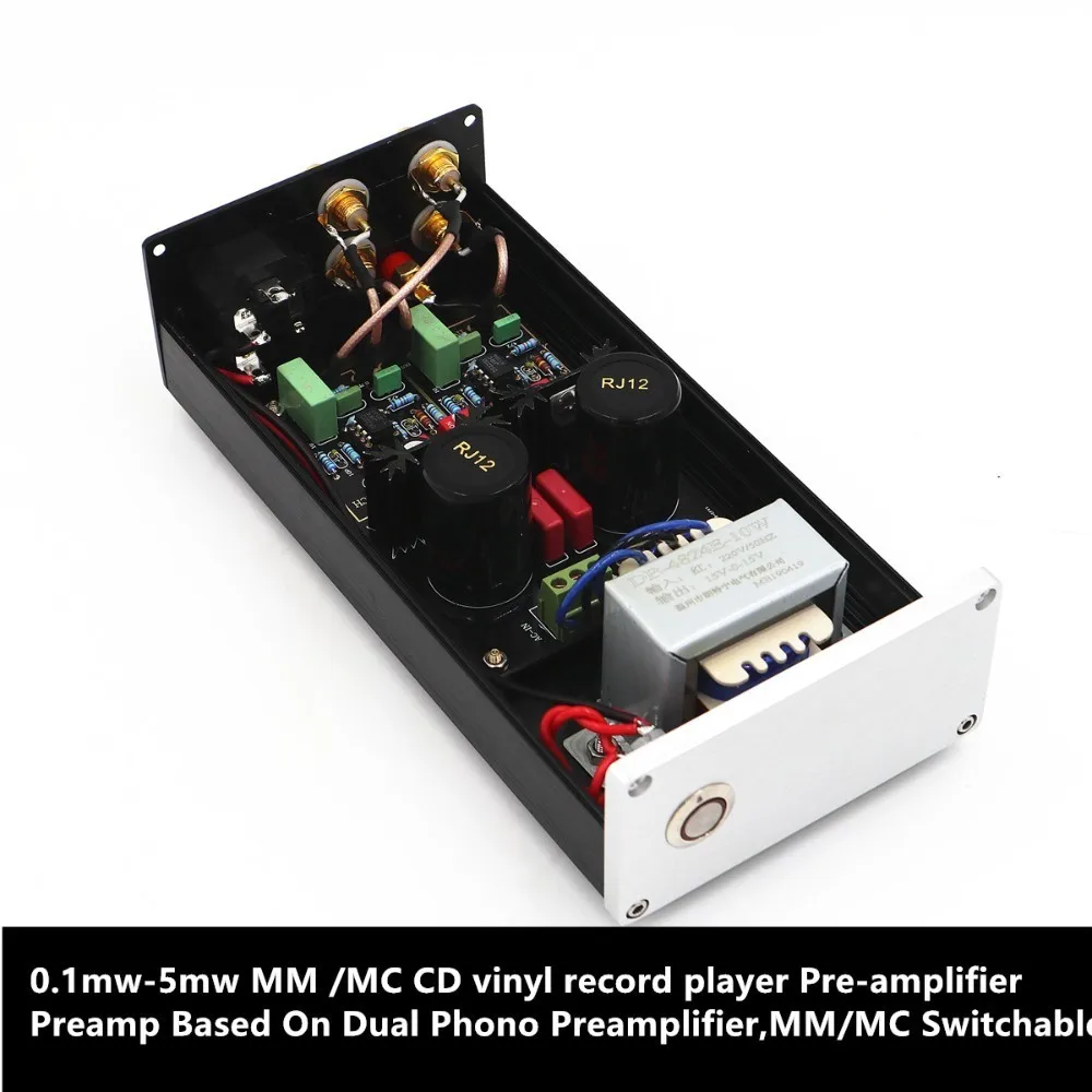 0.1mw-5mw MM /MC CD vinyl record player Pre-amplifier Preamp Based On Dual Phono Preamplifier,MM/MC Switchable