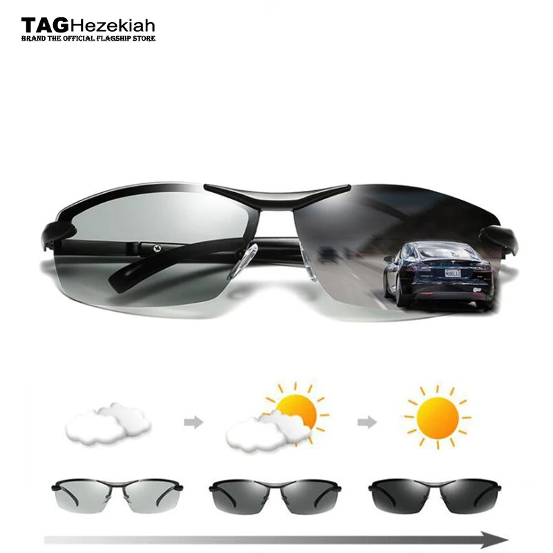 

2024 vintage Driving Photochromic Sunglasses Men Polarized Chameleon Discoloration Sun glasses for men oculos de sol masculino