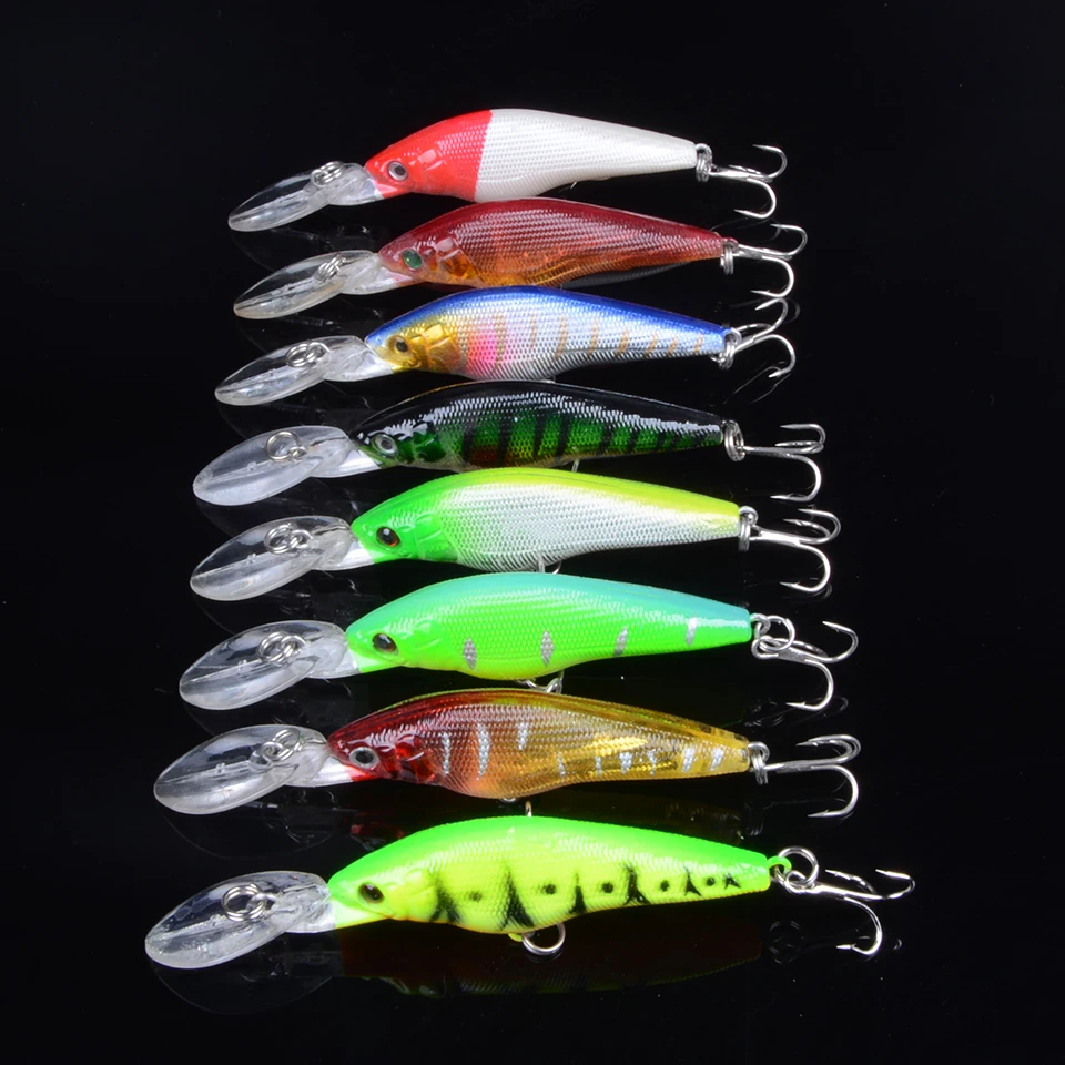 Hard Baits Artificial 59pcs Mixed 9 Different Models Popper Minnow VIB Fishing Lures Set Lifelike Bass Crankbait Fishing Tackle