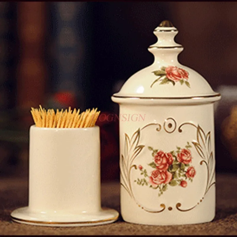 Ceramic Toothpick Fashion Living Room Toothpick Toothpick Home Daily Table Decoration Toothpick Jar Sale