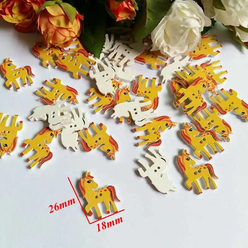 50pcs mix unicorn Buttons cucito Cartoon Children for decoration o Craft Accessorie Buttons scrapbooking products