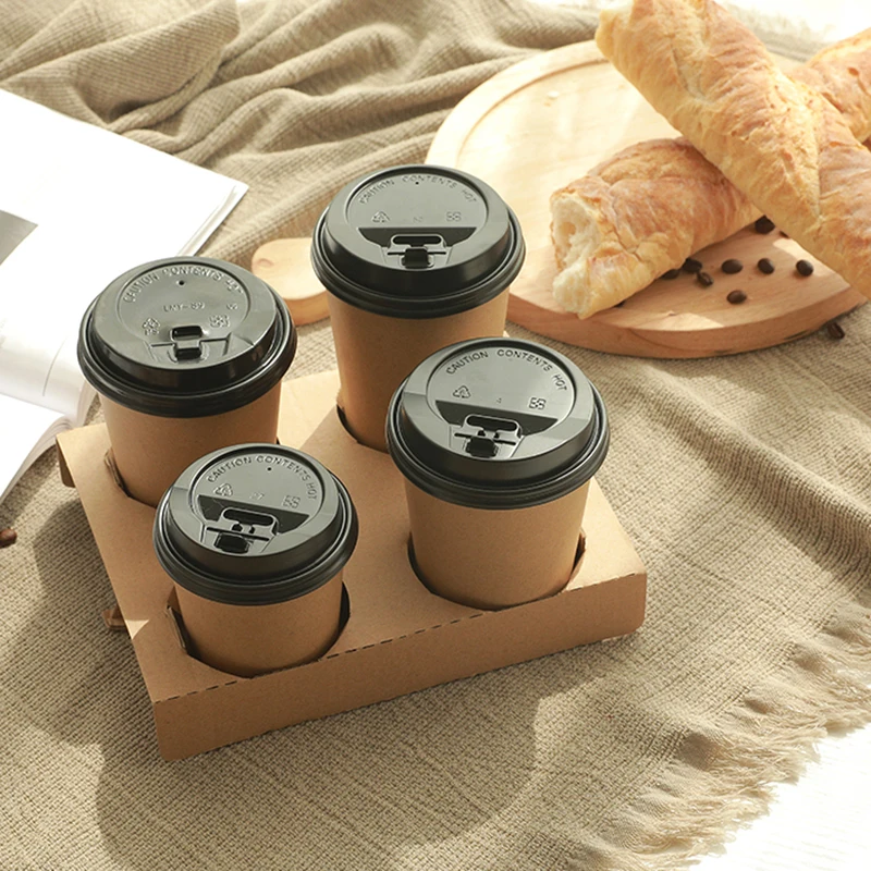 

Disposable Coffee Takeout Holder & Bags Coffee Cup Holder Cafe Milk Restaurant Packing Tools Holders Take Away Drinks Shelf Bag