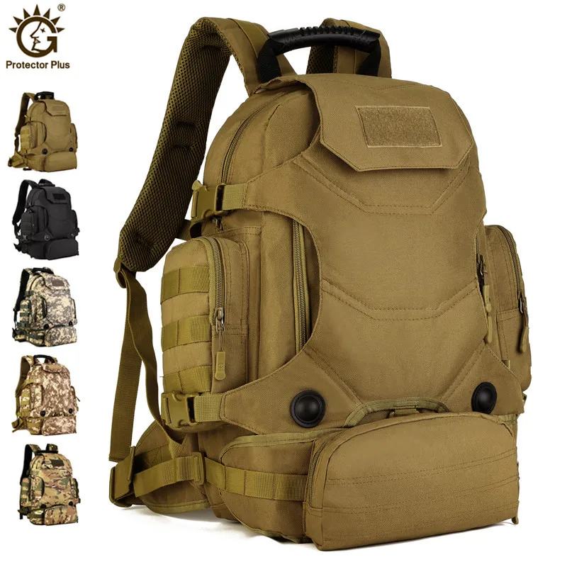 Mochila tática de acampamento camuflagem para homens e mulheres, caminhadas ao ar livre, bolsas esportivas, mochila do exército Molle, mochila de