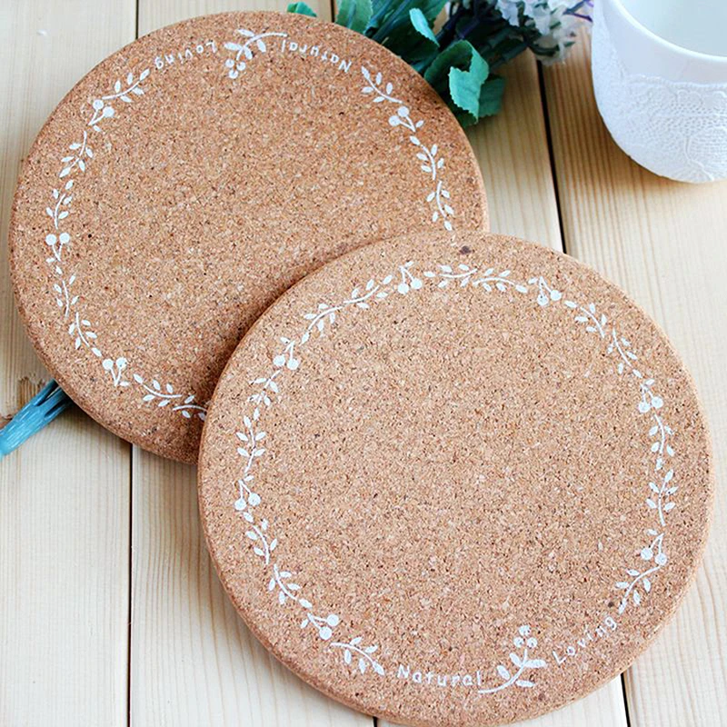 High Quality Japan Zakka Style Soft Wood Printed Pot Cup Mug Plate Placemat Coasters Round Dining Table Placemats Table Mats 1pc