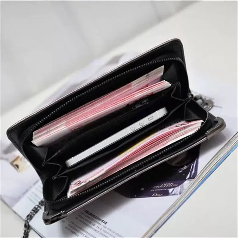 New Vintage Skull Ladies Long Handbag Zipper Wallet Skeleton Purse Clutch Card Holder Wallet carteira feminina handbag