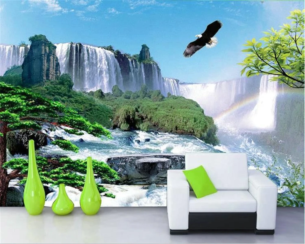 

custom size Silk material 3D wallpaper landscape wallpaper TV background living room bedroom mural decoration 3D wallpaper