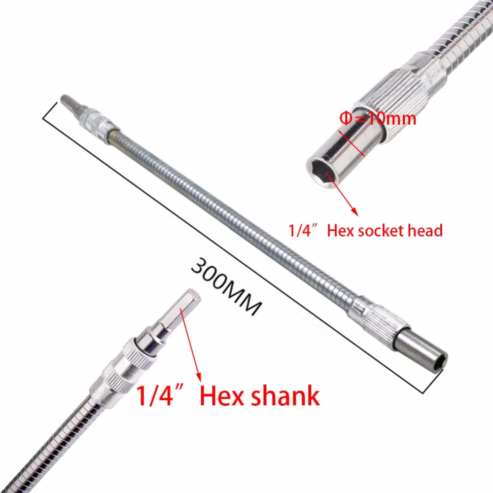 Universal 300mm Metal Soft Flexible Shaft 1/4\