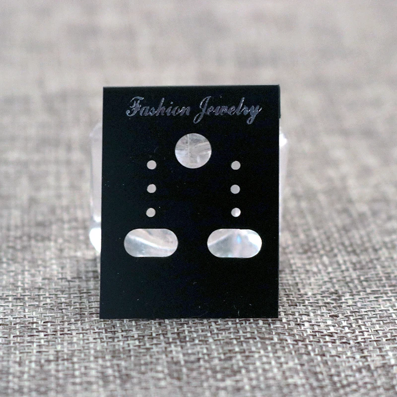 

Wholesale 200pcs/lot Black Earrings Card 3x3.7cm Thick Plastic Jewelry Cards Ear Studs Jewelry Display Packaging Card Tags