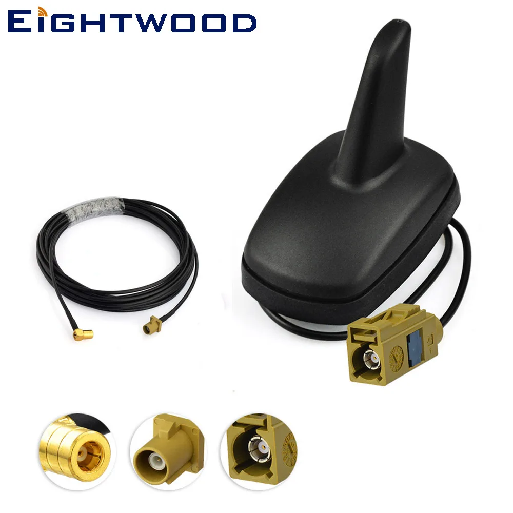 Eightwood Car Trucks Shark Fin Roof Antenna Aerial Fakra K to SMB Replacement Cable Kit for SiriusXM XM Pioneer Satellites Radio