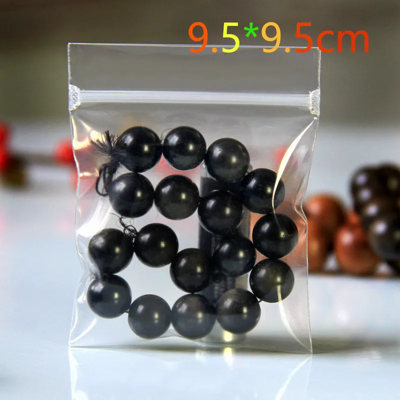 500Pcs/ Lot 9.5*9.5cm Clear PPE Poly Self Seal Valve Bag Jewelry Earrings Anti-oxidation Resealable Party Plastic Package Pouch