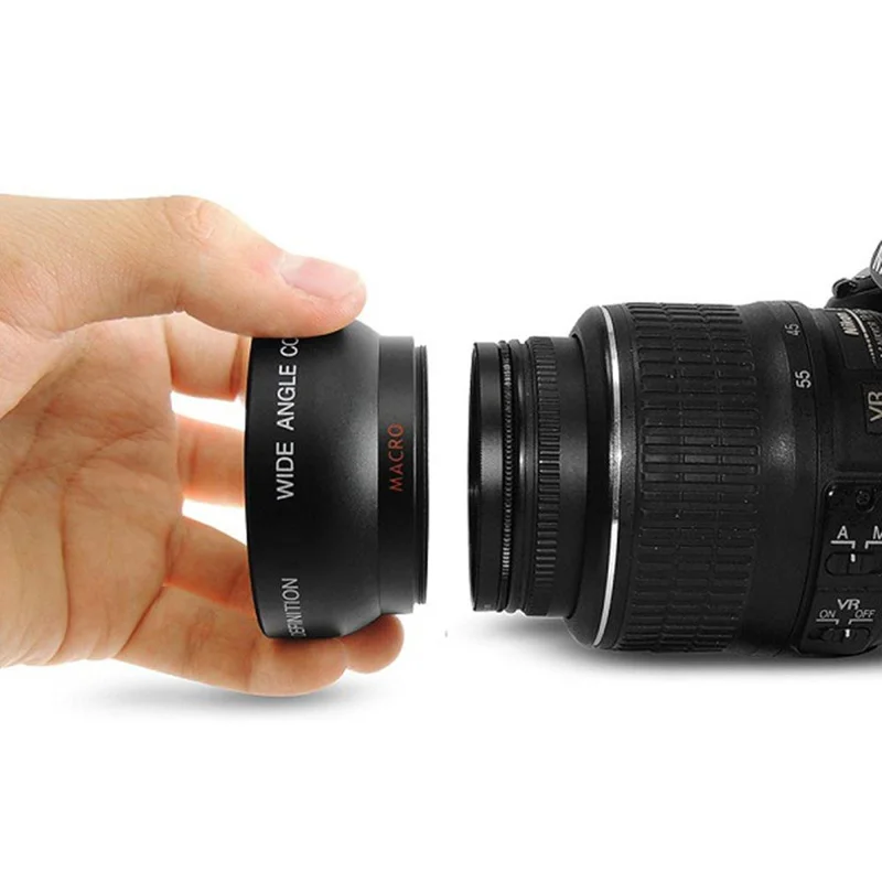 CAENBOO 37mm 43mm 46mm 49mm 52mm 55mm 58mm 62mm 67mm 72mm Lens Wide Angle Conversion Wide-Angle Camera Lens With Macro Lens
