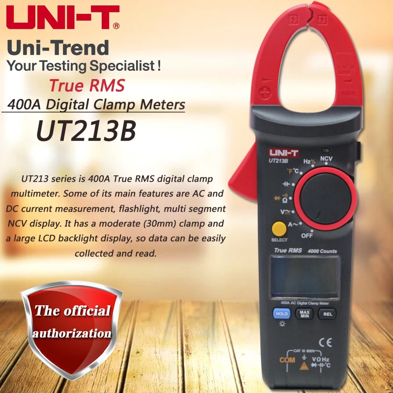 

UNI-T UT213A/UT213B/UT213C True RMS 400A Digital Clamp Ammeter/3999 Display/Resistance/Capacitance Measurement