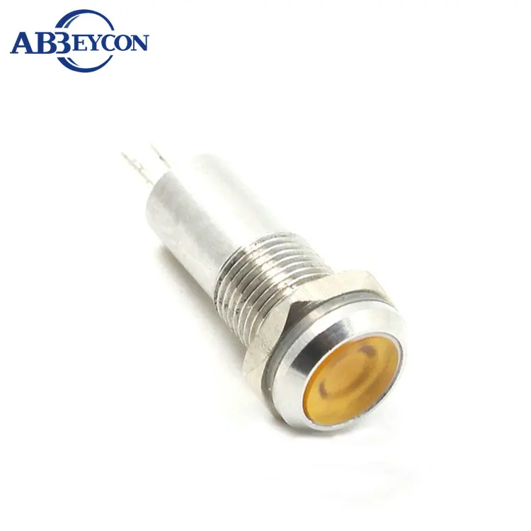 Diameter 6mm Pilot Indicator signal led Indicator Light metal waterproof 2pins metal shell conacve head mini signal lamp