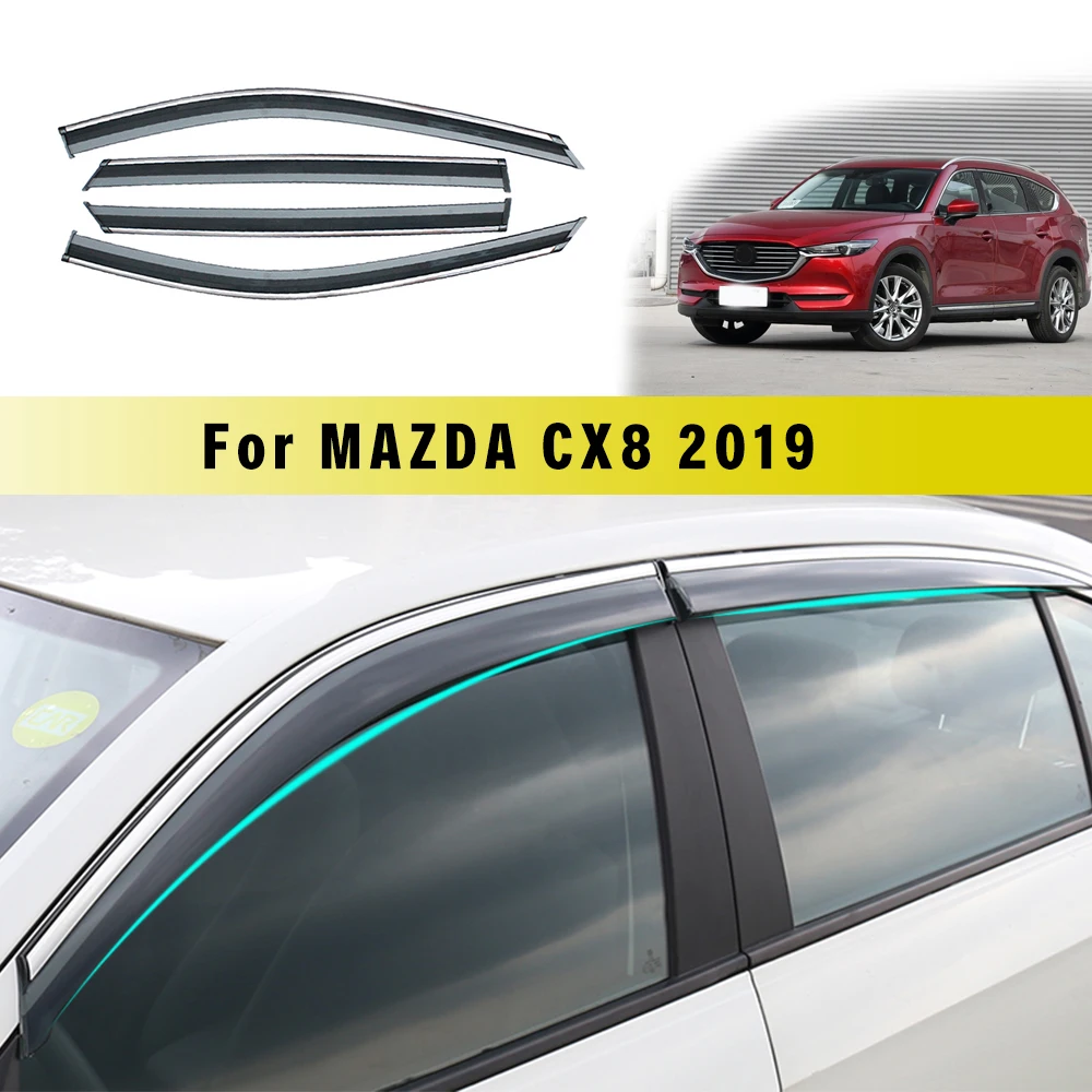 

ABS Car Smoke Window Sun Rain Visor Deflector Guard Car Sunny visor For MAZDA CX-8 2019 Accessories