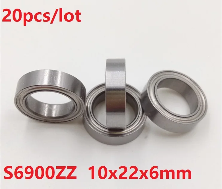 

20pcs/lot ABEC-5 S6900ZZ S6900 ZZ ball bearing 10x22x6 mm Stainless Steel Deep Groove Ball Bearing 10*22*6