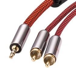 Premium Audio Cable Mini Jack 3.5mm to Dual RCA for Car AUX PC AMP Headphone 3.5 to 2 RCA OFC Speaker Cable 1M 2M 3M 5M 8M 10M