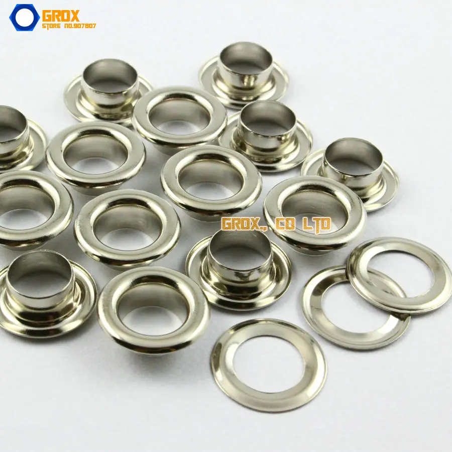 

600 Set 14*8*5mm (Outer diameter * Inner diameter * Height) Silver Round Eyelet Grommet