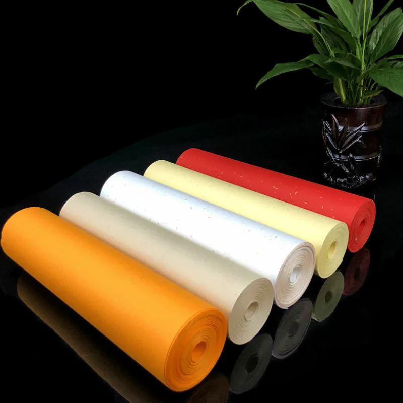 

20m Long Rice Paper Archaistic Chinese Calligraphy Writing Raw Xuan Paper Gold Sprinkling Chinese Painting Half-Ripe Xuan Paper