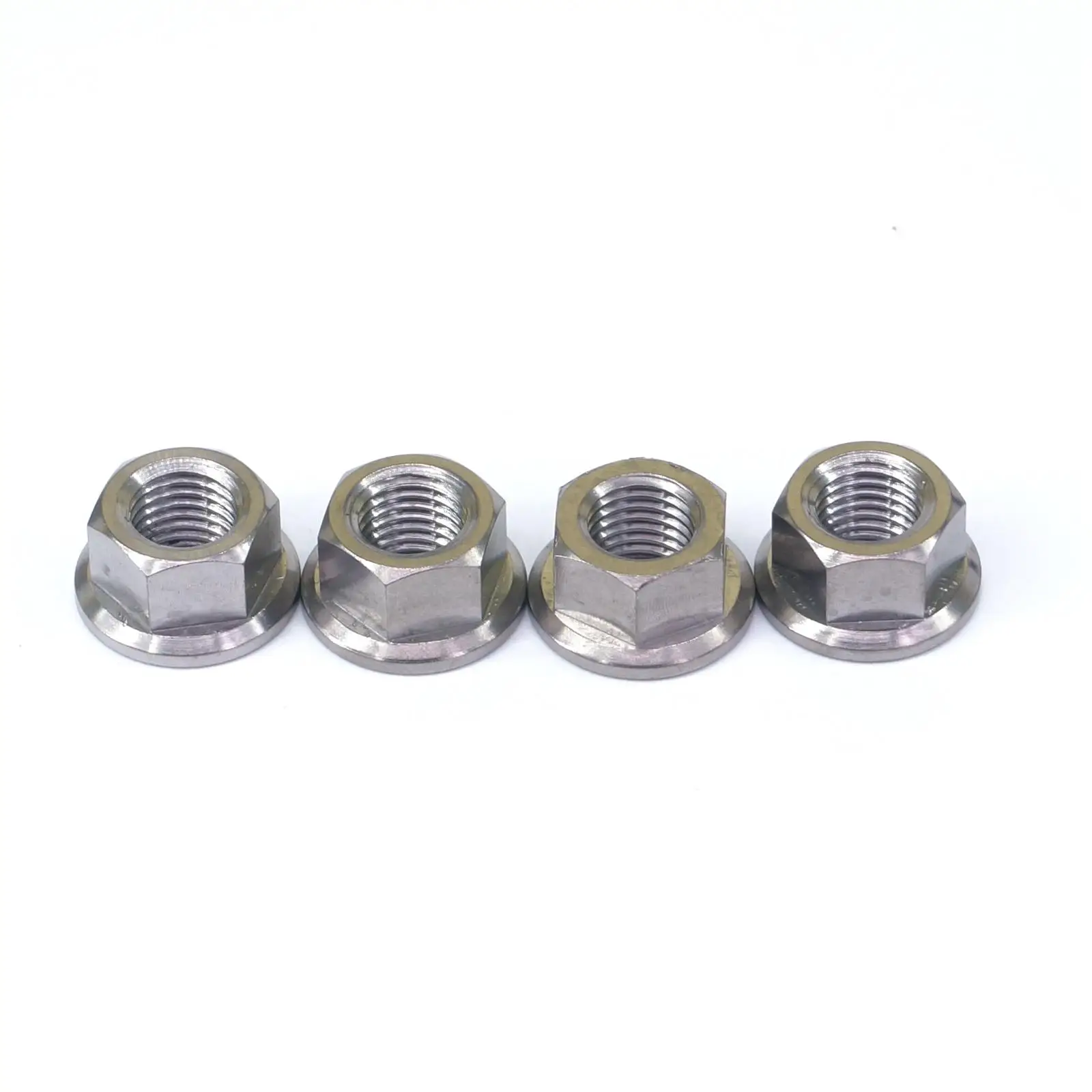 

4 PCS M10 Pitch 1.25mm Ti GR5 Titanium Alloy Flange Hex Nuts For Motorcycle Modification