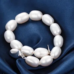 AAAA 8-9mm Natural Frewater Water Drop Pearl Bracelets Women Bracelet Fine Jewelry Classic Chain Charm Bracelet 2017 New Pearl