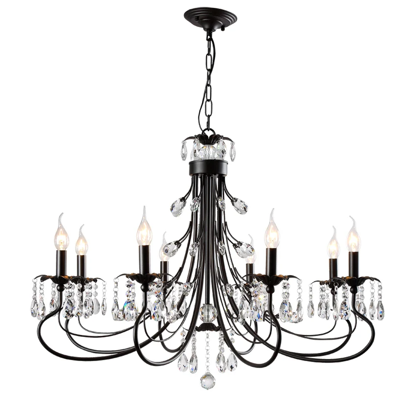 

Modern Crystal Chandelier Black Home Lighting Dinning Room Nordic Chandelier Decoration Dinning Room Flush Mount Light Fixture