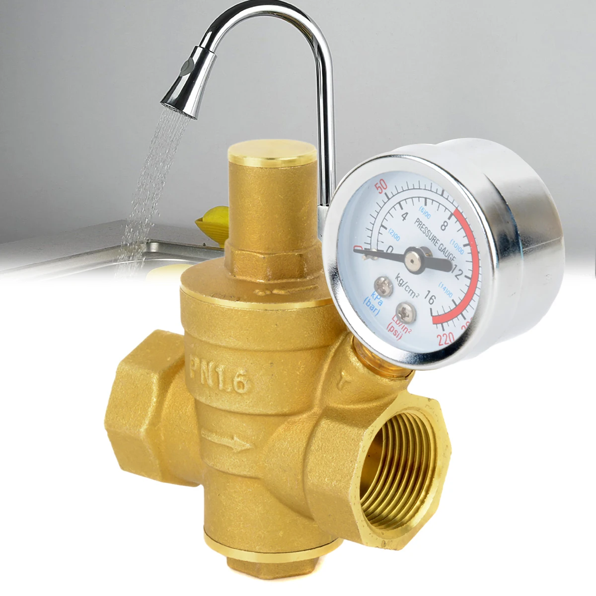 Dn25 instelbare waterdrukreducerende regelaar, messing