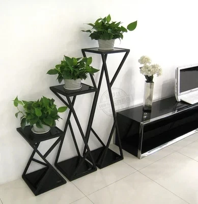 Nordic Modern Minimalist Living Room Indoor Balcony Green Radish Iron Flower Stand Shelf Floor Type Flower Pot Shelf